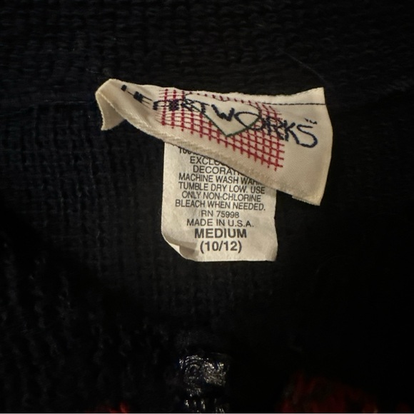 Heartworks Girls Size 10-12 Red Plaid Holiday Sweater Scottish Terrier Dogs - Picture 6 of 13